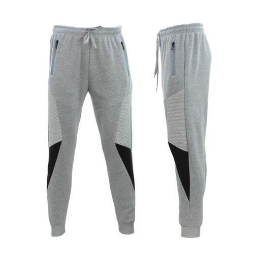 FIL Men's Fleece Track Pants Joggers Sweat Pants Zip Pocket/Light Grey [Size: L]