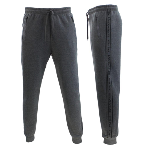 FIL Men's Fleece Track Pants Zipped Pockets LOS ANGELES - Dark Grey [Size: S]