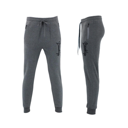 FIL Men's Cuffed Fleece Track Pants Zip Pockets - Brooklyn A/Dark Grey [Size: S]