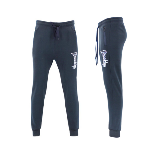 FIL Men's Cuffed Fleece Track Pants Zip Pockets - Brooklyn A/Navy [Size: 3XL]