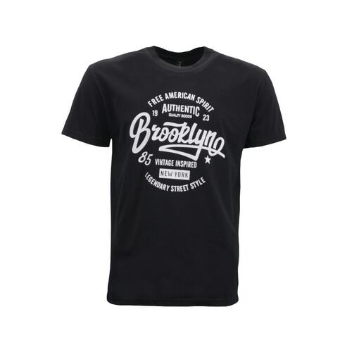 FIL Men's Cotton T-Shirt - Brooklyn- Black [Size: S]