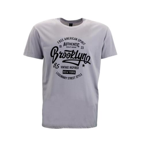FIL Men's Cotton T-Shirt - Brooklyn- Cool Grey [Size: S]
