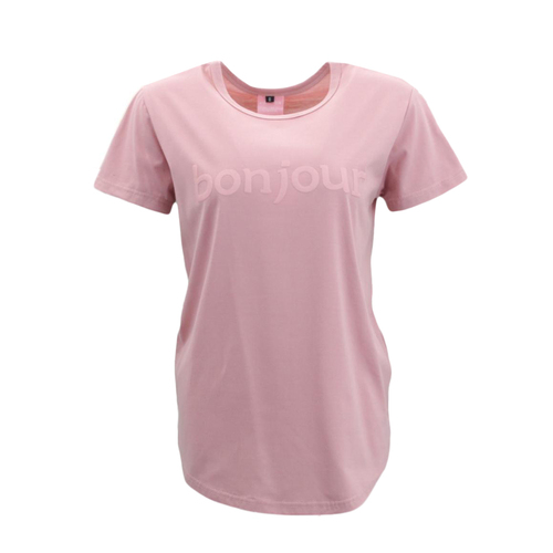 FIL Women's T-Shirt - bonjour - Dusty Pink [Size: 8]