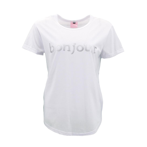 FIL Women's T-Shirt - bonjour - White [Size: 8]