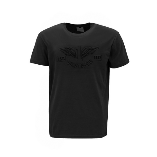 FIL Men's Embossed Cotton T-shirt - Vintage B/Black [Size: S]