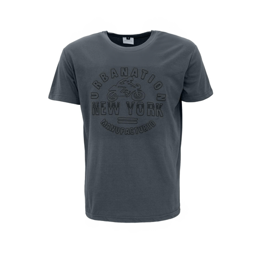 FIL Men's Embossed Cotton T-shirt - Urbanation/Charcoal [Size: S]