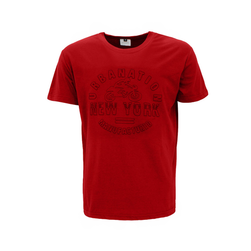 FIL Men's Embossed Cotton T-shirt - Urbanation/Red [Size: S]