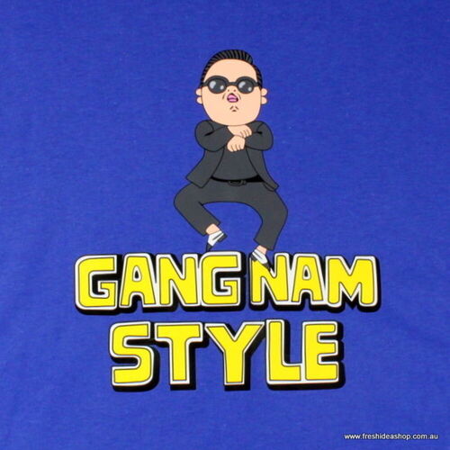 FIL PSY inspired T-Shirt 100% Cotton - Gangnam Style - Royal Blue [Size: S]