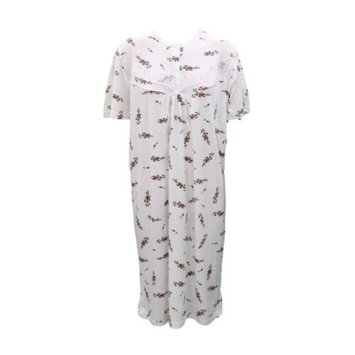 FIL Women's Ladies Cotton Night Gown Pajamas Sleepwear - Flowers (Purple) [Size: 12]