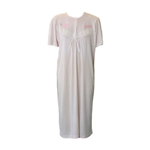 FIL Women's Ladies Cotton Night Gown Pajamas Sleepwear - Light Pink [Size: 12]