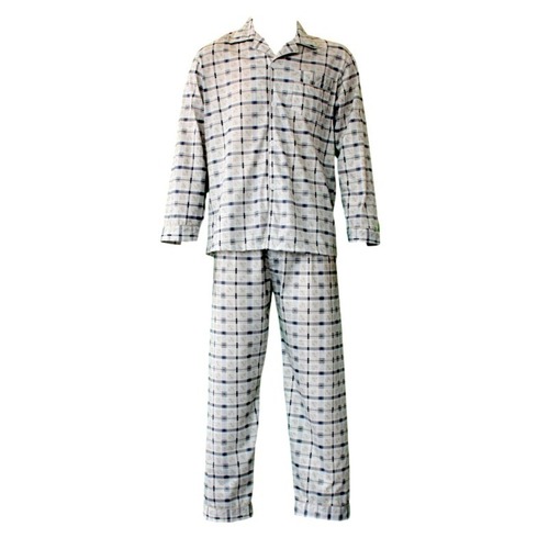 Men's 100% Cotton Light Weight Pajamas Pyjamas PJs Set Two Piece/ Blue [Size: S]