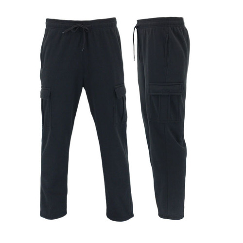 FIL Men's Cargo Fleece Track Pants - Black [Size: S]