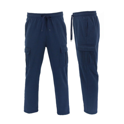 FIL Men's Cargo Fleece Track Pants - Navy [Size: M]