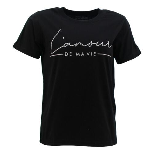 FIL Women's T-Shirt - L'amour - Black [Size: 8]