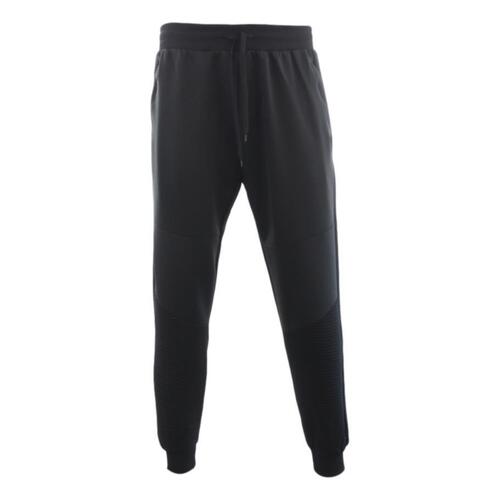 Men's Unisex Jogger Track Pants Casual Zipped Pockets - Black [Size: M]