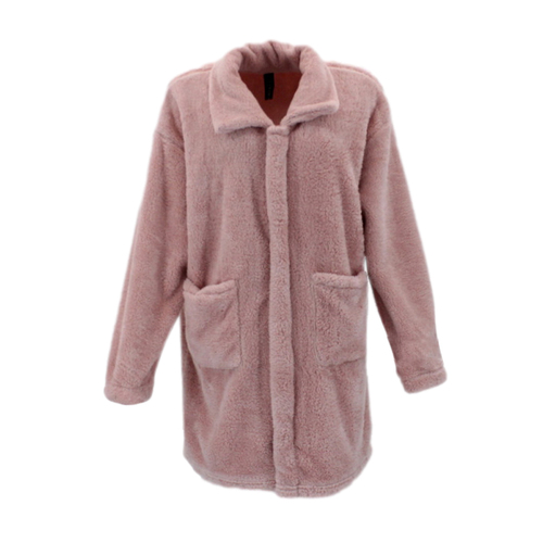 FIL Women's Fleece Zip Up Dressing Gown - Dusty Pink [Size: S]