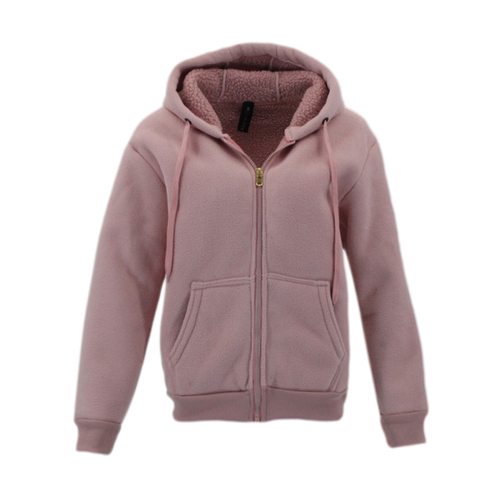 FIL Women's Sherpa Fleece Hooded Jacket - Dusty Pink [Size: 8]
