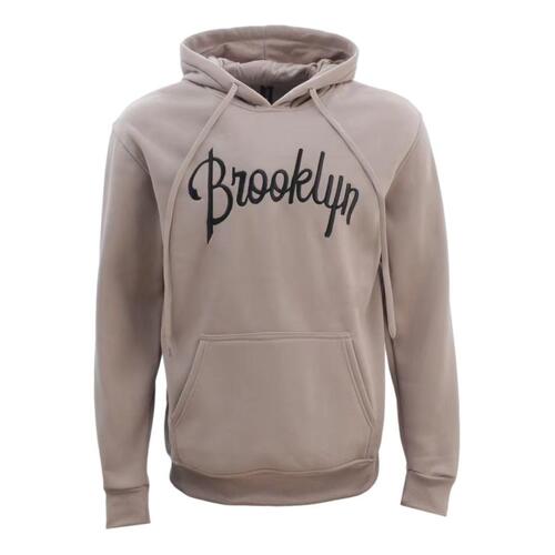 FIL Men's Fleece Hoodie Embroidered BROOKLYN - Taupe [Size: S]