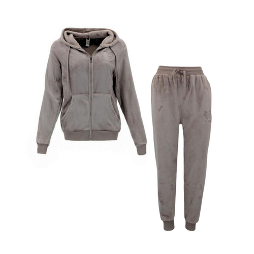 FIL Women's Fleece Zip Hoodie 2pc Set Loungewear - Latte [Size: 8]