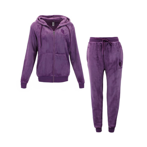FIL Women's Fleece Zip Hoodie 2pc Set Loungewear - Purple [Size: 8]