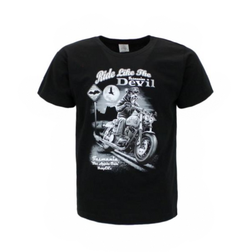 Adult T Shirt Souvenir 100% Cotton - Ride Like the Tasmanian Devil [Size: S]
