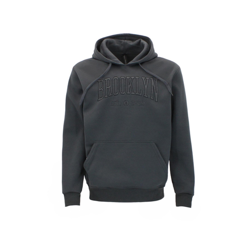 FIL Men's Fleece hoodies Embroidered Brooklyn - Charcoal [Size: S]