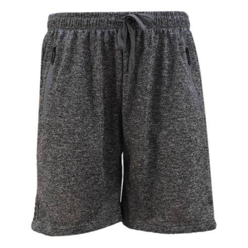 Men's Gym Casual Shorts Zipped Pockets Los Angeles - Dark Grey Marle [Size: S]