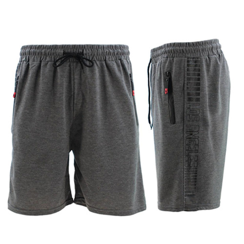FIL Men's Gym Casual Shorts Zipped Pockets Los Angeles - Dark Grey [Size: S]