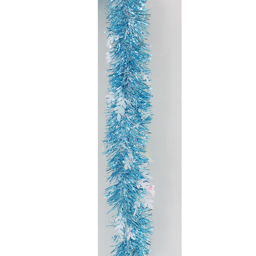 5x Luxury Christmas Tinsel Garland - Blue Holly Mixed (2M)