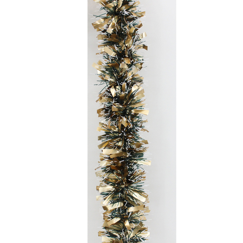 5x Luxury Christmas Tinsel Garland - Snow Tips_Gold Mixed(2M)