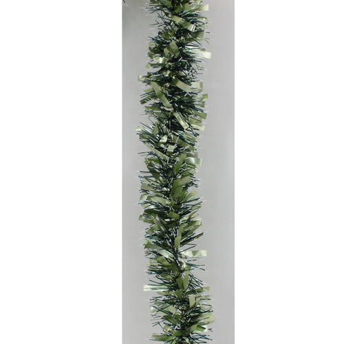 5x Luxury Christmas Tinsel Garland - Snow Tips_Pale Green Mixed(2M)