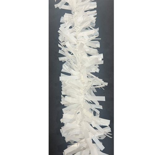 5x Luxury Christmas Tinsel Garland - White Thick Matt