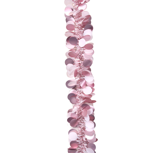 5x Luxury Christmas Tinsel Garland - Light Pink Baubles Matt B