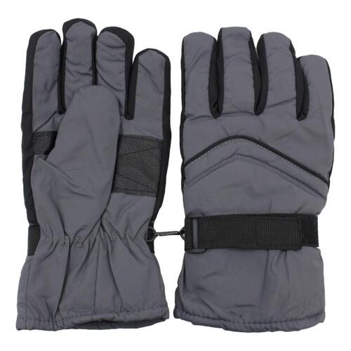 FIL Men's Insulated Ski Gloves - Light Grey/Black