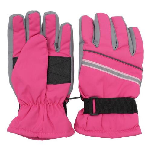 FIL Kid's Insulated Ski Gloves - Pink/Grey 7-10