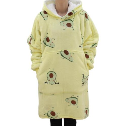FIL Oversized Hoodie Blanket Fleece Pullover -  Avocado/Yellow (Adult)