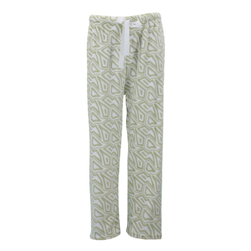 FIL Women's Plush Fleece Pyjama Lounge - L. Green/Geometric [Size: 8-10]
