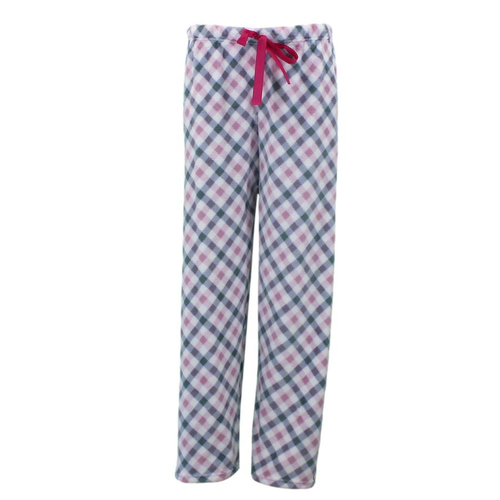 FIL Women's Plush Fleece Pyjama Lounge - Pink/Gingham [Size: 10-12]