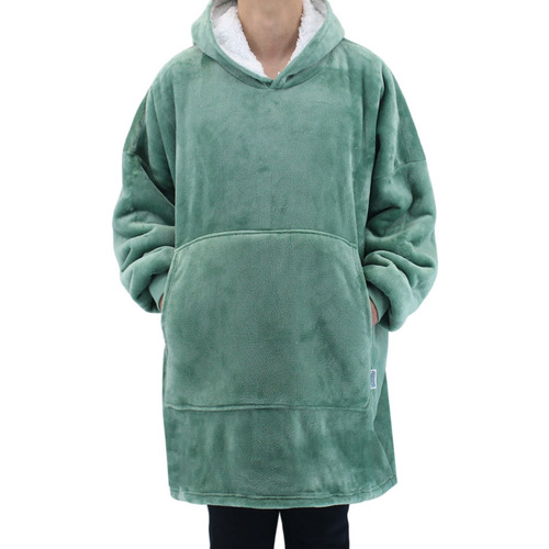 FIL Oversized Hoodie Blanket Fleece Pullover -  Green (Adult)