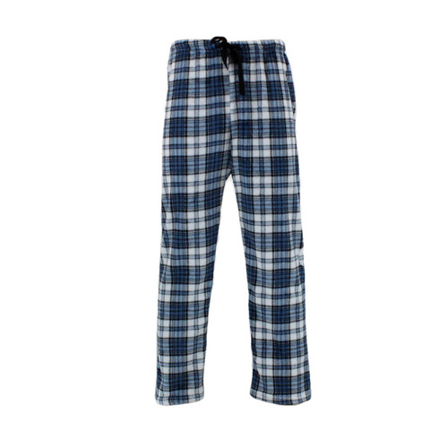 Men's Plush Fleece Pyjama Lounge Pants - Blue/Plaid B [Size: 2XL]