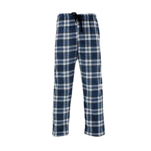 Men's Plush Fleece Pyjama Lounge Pants - Blue/Plaid B [Size: M]