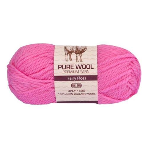 5x 50g Wool Knitting Yarn 3 Ply Super Soft Acylic - #968 Fairy Floss