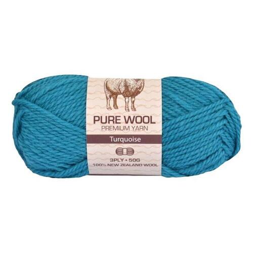 5x 50g Wool Knitting Yarn 3 Ply Super Soft Acylic - #972 Torquoise