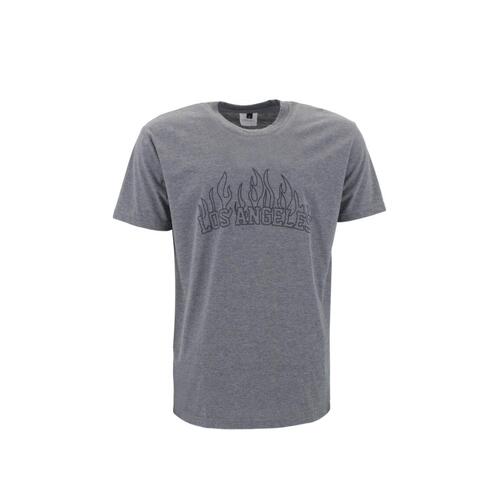 FIL Men's Cotton T-Shirt - Los Angeles B - Dark Grey [Size: S]