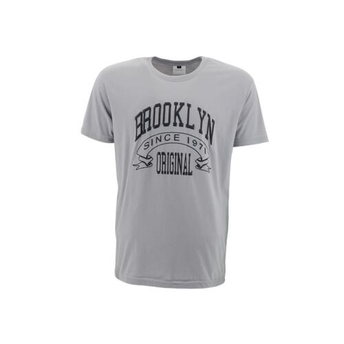 FIL Men's Cotton T-Shirt - Brooklyn B - Cool Grey [Size: S]