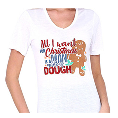 Women's Christmas T Shirts 100% Cotton Novelty - All I want for Christmas [Size: S]